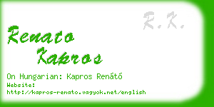 renato kapros business card